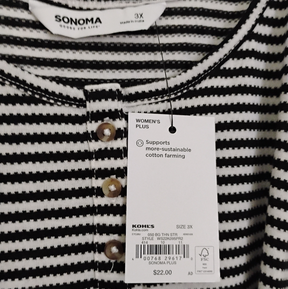 Plus Size Sonoma Striped Tank Top - Picture 2 of 2